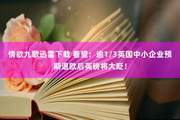 情欲九歌迅雷下载 看望：逾1/3英国中小企业预期退欧后英镑将大贬！