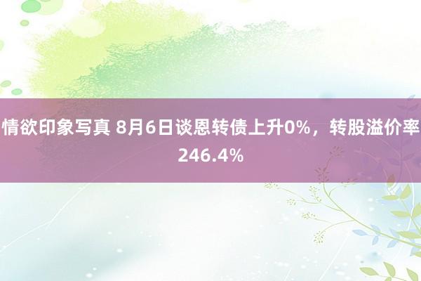 情欲印象写真 8月6日谈恩转债上升0%，转股溢价率246.4%