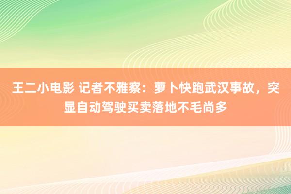 王二小电影 记者不雅察：萝卜快跑武汉事故，突显自动驾驶买卖落地不毛尚多