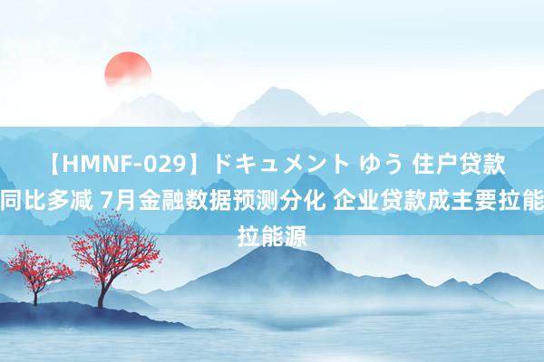 【HMNF-029】ドキュメント ゆう 住户贷款或同比多减 7月金融数据预测分化 企业贷款成主要拉能源