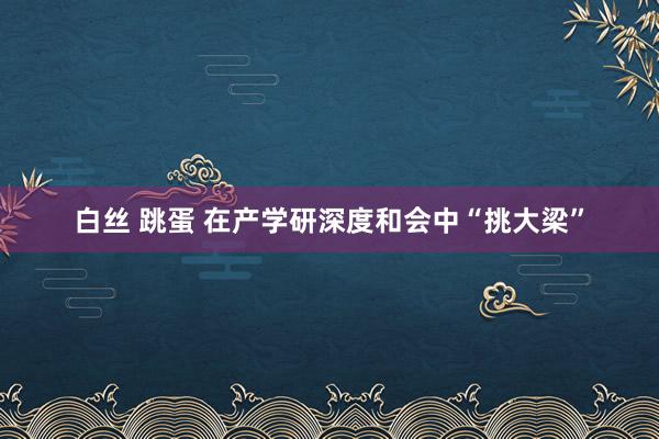 白丝 跳蛋 在产学研深度和会中“挑大梁”