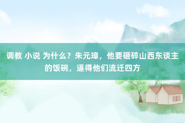 调教 小说 为什么？朱元璋，他要砸碎山西东谈主的饭碗，逼得他们流迁四方