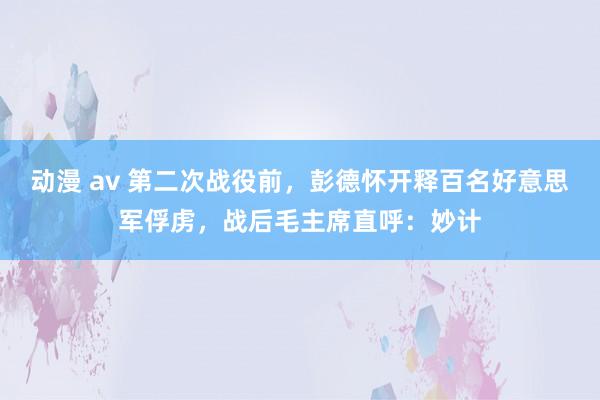 动漫 av 第二次战役前，彭德怀开释百名好意思军俘虏，战后毛主席直呼：妙计