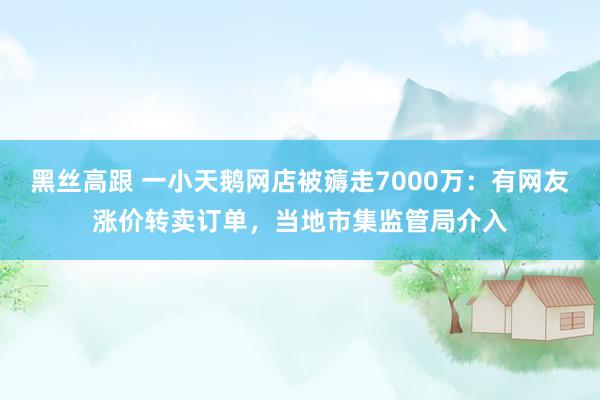 黑丝高跟 一小天鹅网店被薅走7000万：有网友涨价转卖订单，当地市集监管局介入