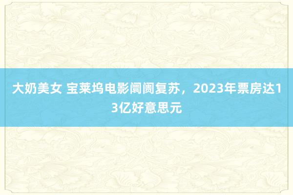 大奶美女 宝莱坞电影阛阓复苏，2023年票房达13亿好意思元