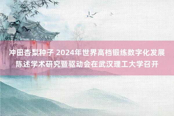 冲田杏梨种子 2024年世界高档锻练数字化发展陈述学术研究暨驱动会在武汉理工大学召开